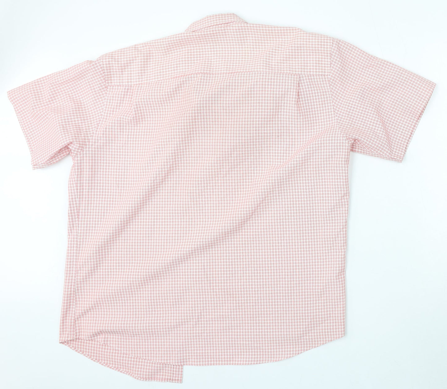 Lincoln Mens Red Check Polyester  Polo Size XL Collared