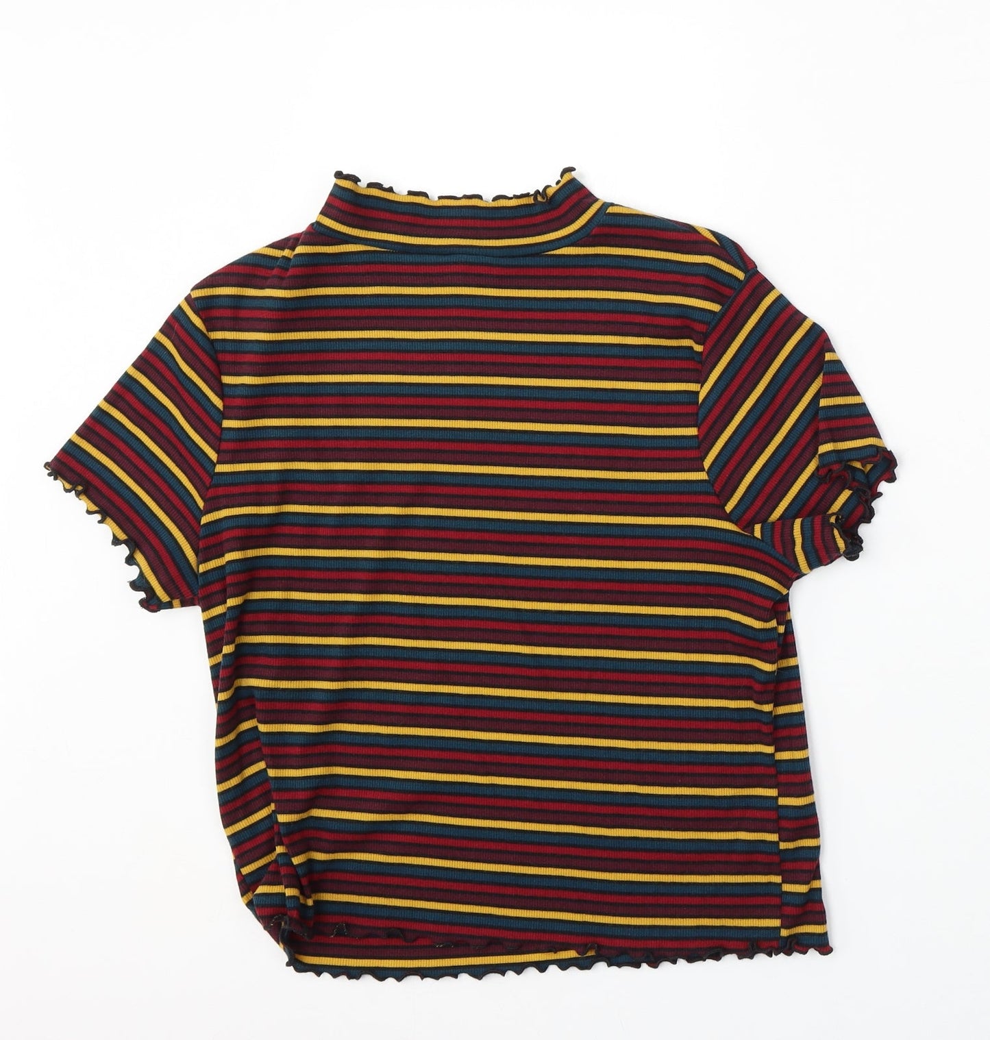 Primark Womens Multicoloured Round Neck Striped Polyester Pullover Jumper Size L