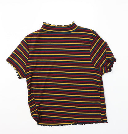 Primark Womens Multicoloured Round Neck Striped Polyester Pullover Jumper Size L