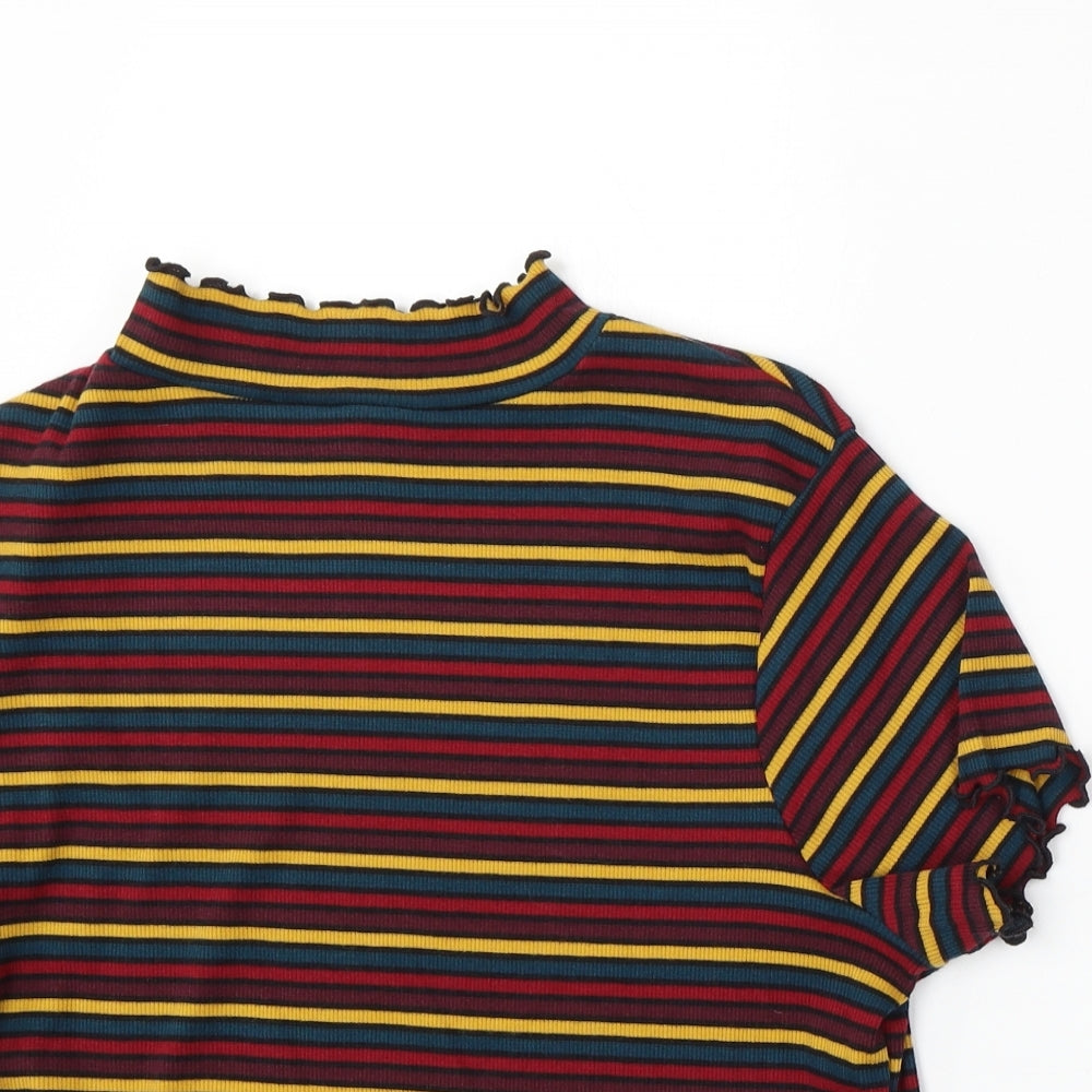 Primark Womens Multicoloured Round Neck Striped Polyester Pullover Jumper Size L