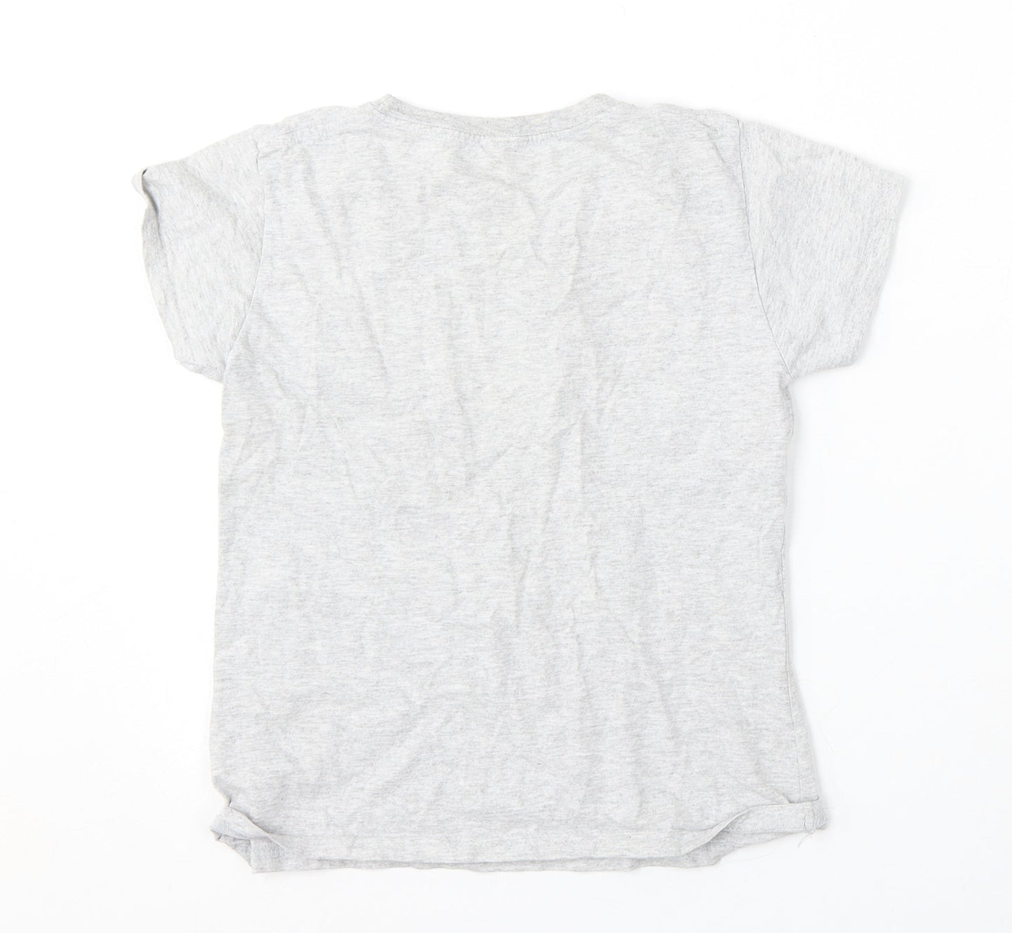 George Girls Grey  Cotton Basic T-Shirt Size 9-10 Years Round Neck