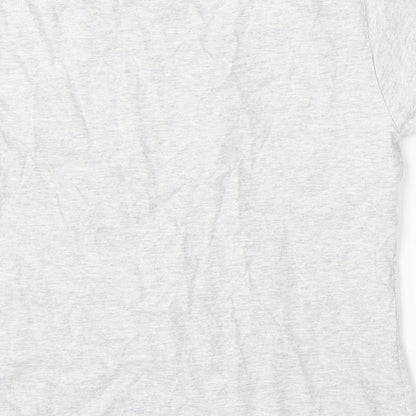 George Girls Grey  Cotton Basic T-Shirt Size 9-10 Years Round Neck