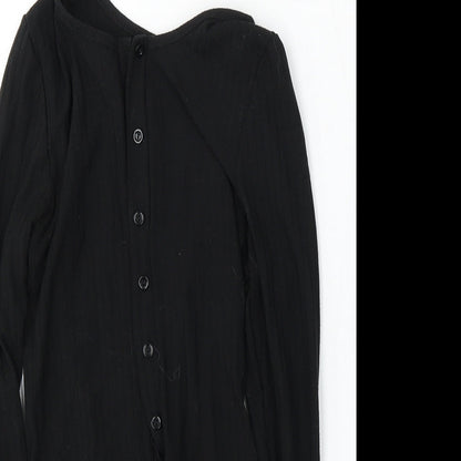 Miss Pap Womens Black  Polyester Bodysuit One-Piece Size 6