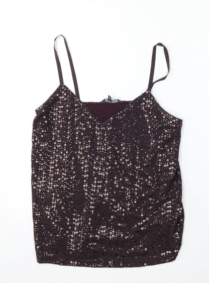 NEXT Womens Purple  Nylon Basic Tank Size 8 V-Neck