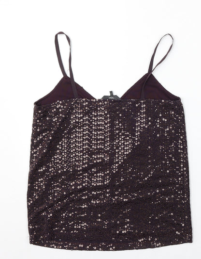 NEXT Womens Purple  Nylon Basic Tank Size 8 V-Neck