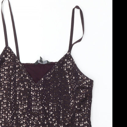NEXT Womens Purple  Nylon Basic Tank Size 8 V-Neck