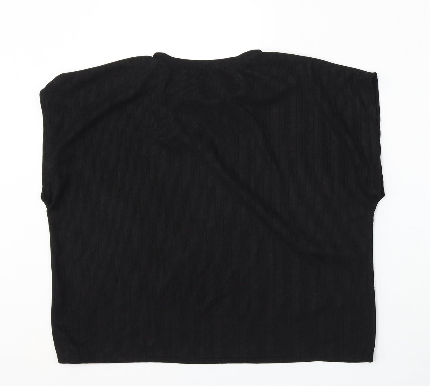 Misspap Womens Black Round Neck  Polyester Vest Jumper Size S