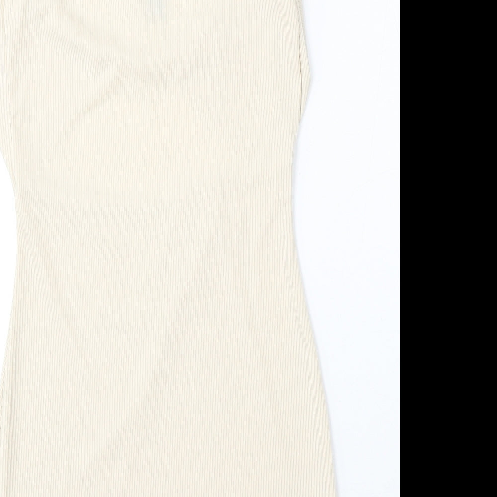 SheIn Womens Beige  Polyester Bodycon  Size S  Square Neck