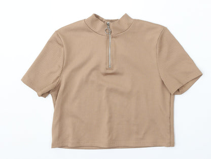 Primark Womens Brown Collared  Polyester Pullover Jumper Size S