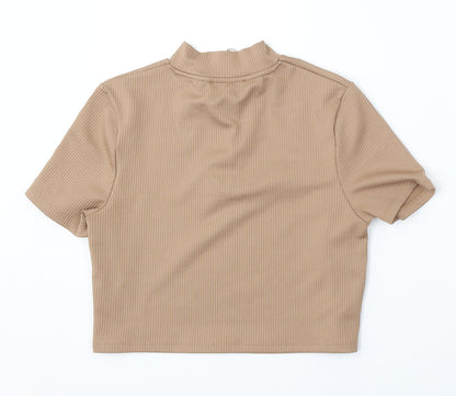 Primark Womens Brown Collared  Polyester Pullover Jumper Size S