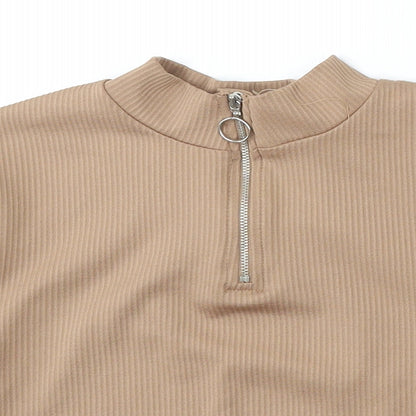 Primark Womens Brown Collared  Polyester Pullover Jumper Size S