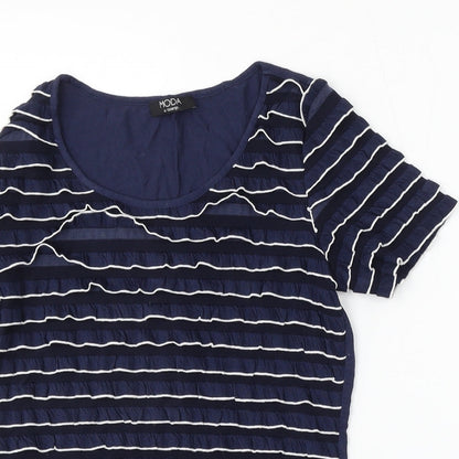 George Womens Blue  Polyester Basic T-Shirt Size 14 Round Neck