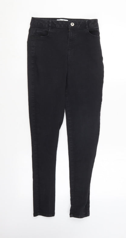 Dorothy Perkins Womens Black  Cotton Skinny Jeans Size 10 L28 in Regular