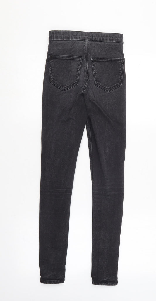 Topshop Womens Black  Cotton Skinny Jeans Size 25 in L32 in Regular