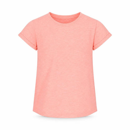 Dunnes Girls Pink  Polyester Basic T-Shirt Size 5-6 Years Round Neck