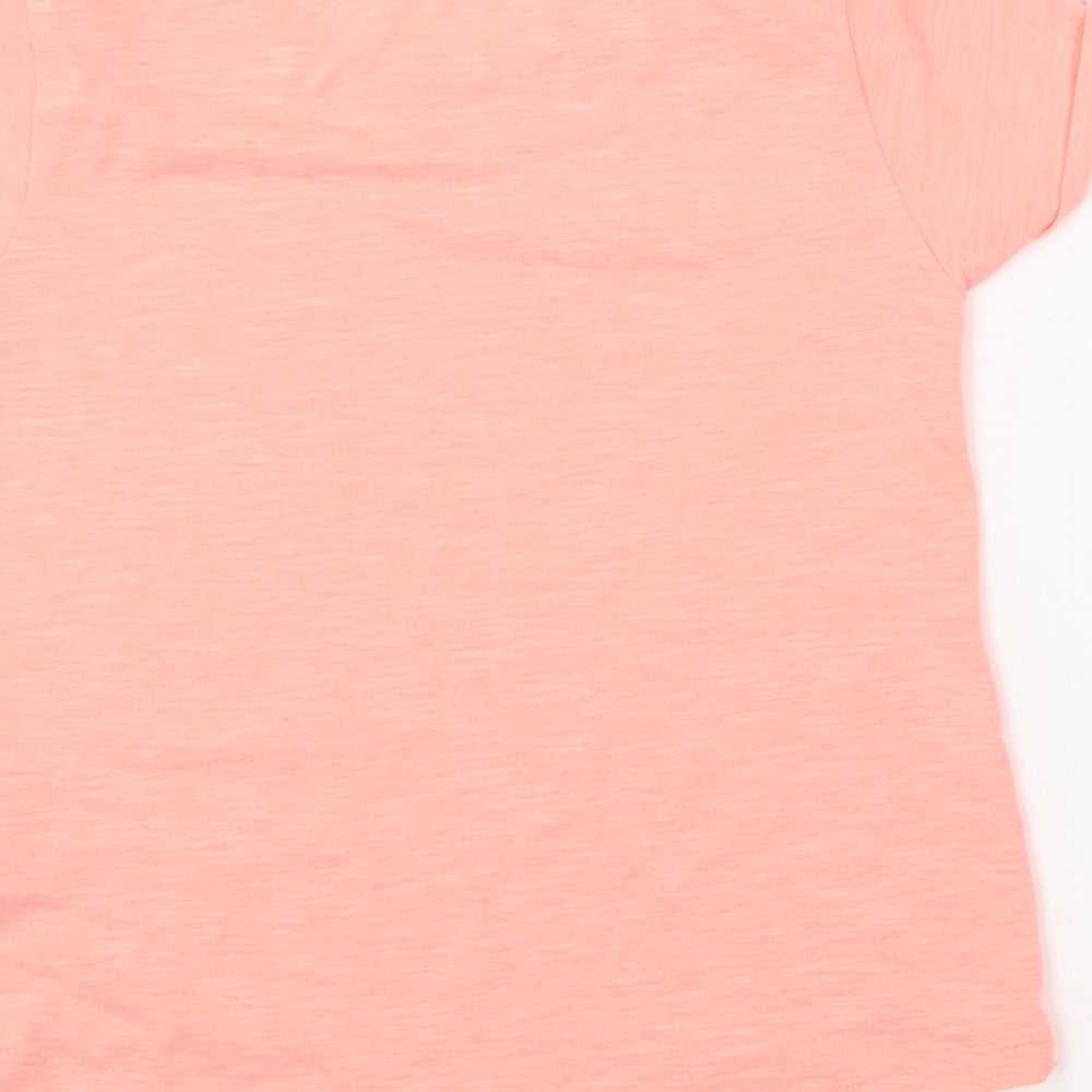 Dunnes Stores Girls Pink  Polyester Basic T-Shirt Size 5-6 Years Round Neck