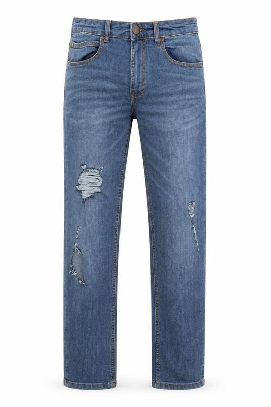 Mens UK Size 30 in Crosshatch Regular Fit Straight Blue Jeans