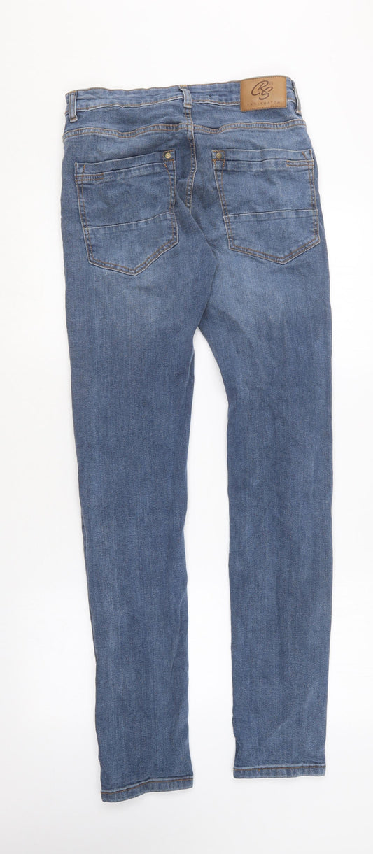 Crosshatch Mens Blue  Cotton Straight Jeans Size 30 in L34 in Regular