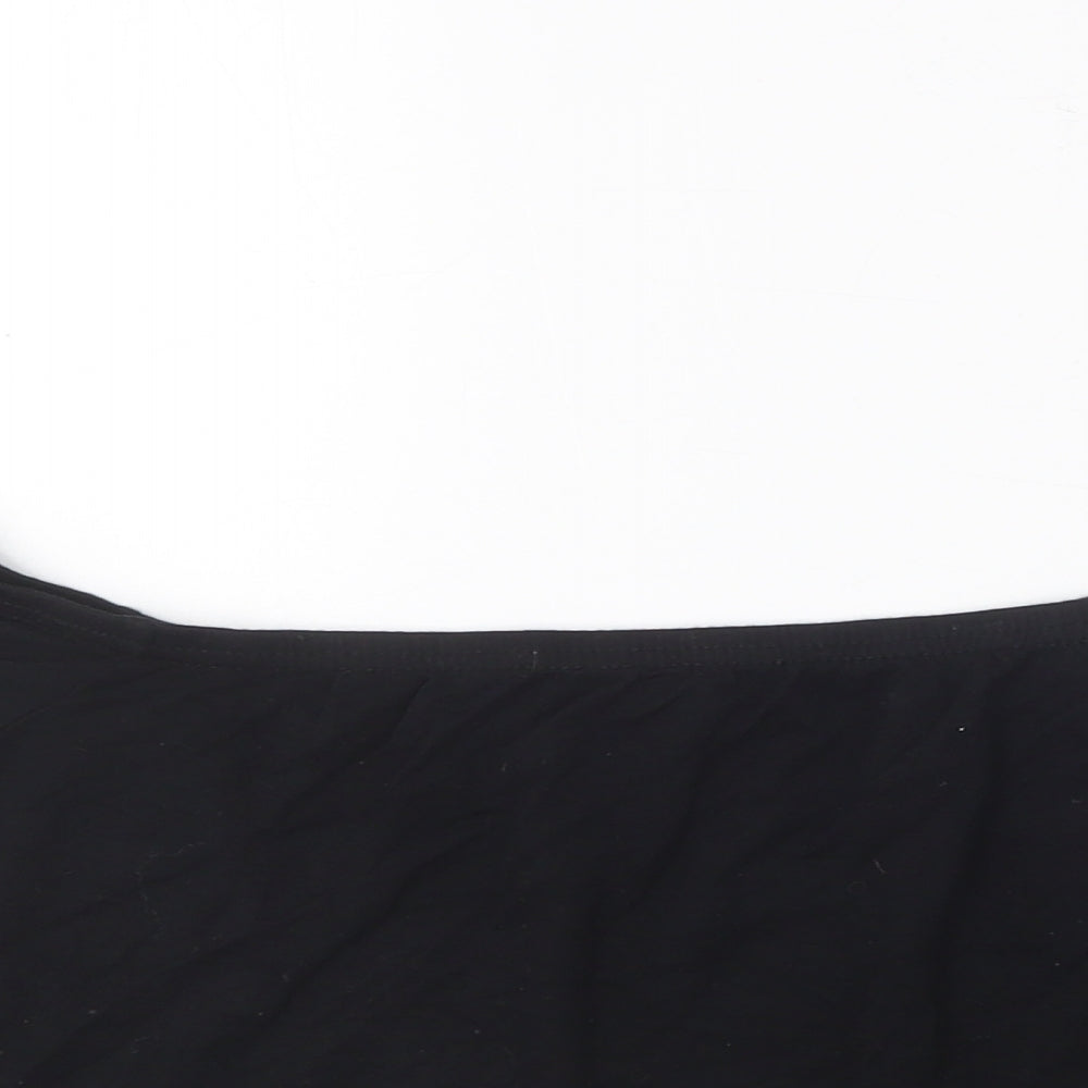 Womens UK Size 14 PRETTYLITTLETHING Black Cropped T-Shirt