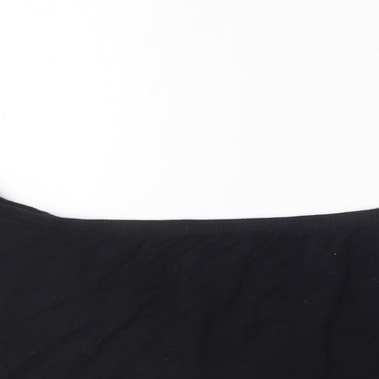 Womens UK Size 14 PRETTYLITTLETHING Black Cropped T-Shirt