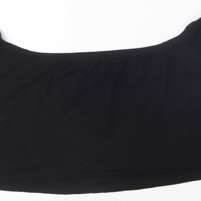 Womens UK Size 14 PRETTYLITTLETHING Black Cropped T-Shirt