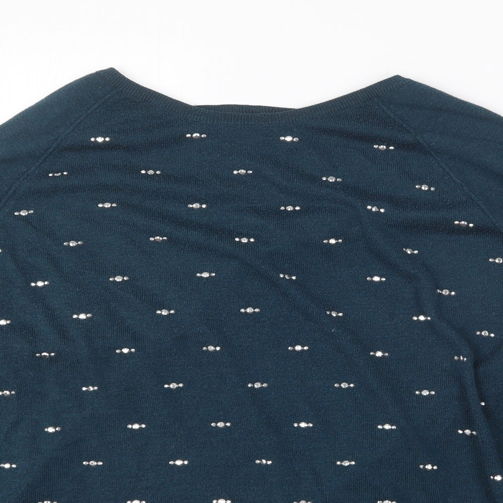 Womens UK Size 14 Oasis Blue Pullover Jumper