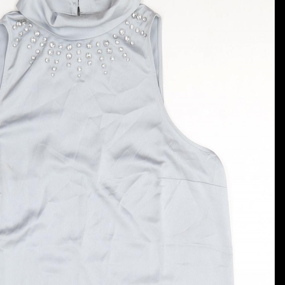 Womens UK Size 14 River Island Blue Basic Blouse