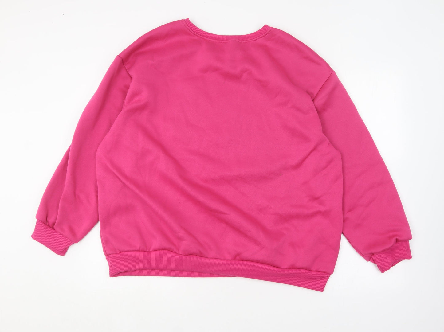 SheIn Womens Pink Round Neck  Polyester Pullover Jumper Size 2XL