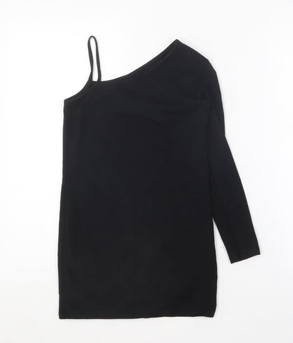 SheIn Girls Black  Cotton Mini  Size 10 Years  One Shoulder