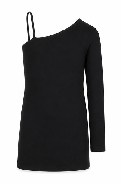 SheIn Girls Black  Cotton Mini  Size 10 Years  One Shoulder