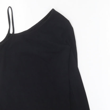 SheIn Girls Black  Cotton Mini  Size 10 Years  One Shoulder