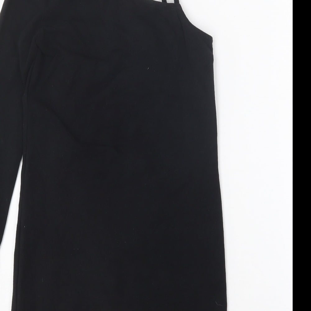 SheIn Girls Black  Cotton Mini  Size 10 Years  One Shoulder