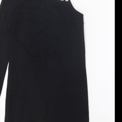 SheIn Girls Black  Cotton Mini  Size 10 Years  One Shoulder