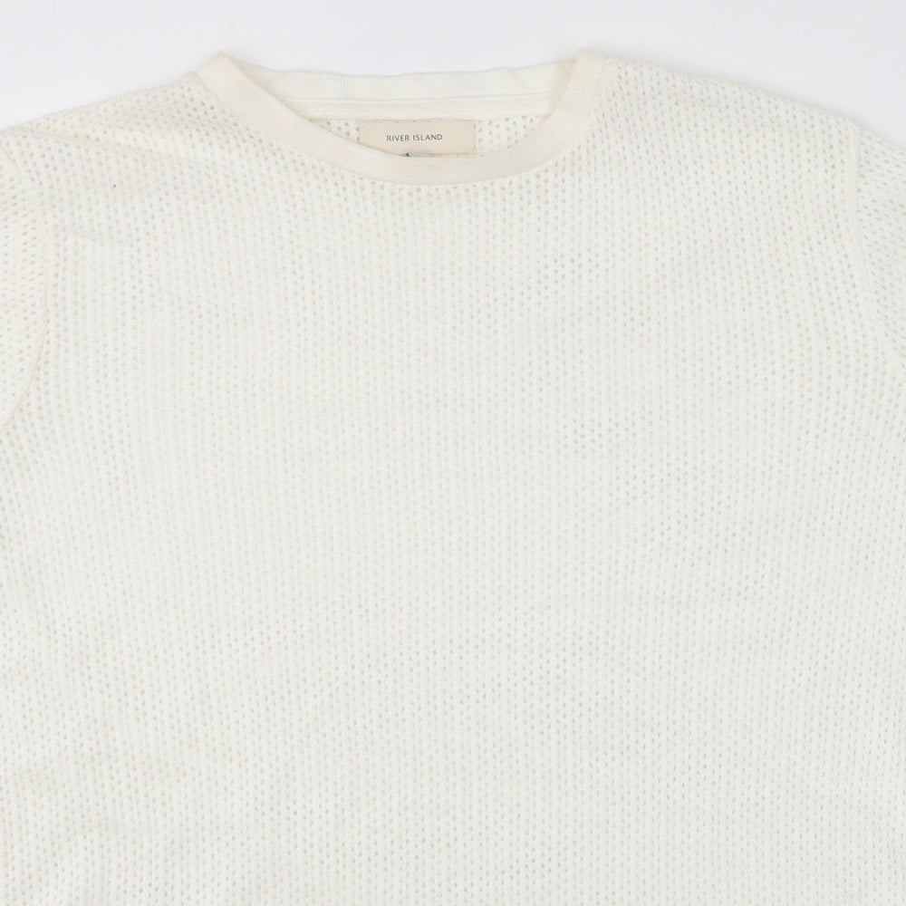 Womens UK Size S River Island White Pullover Jumper