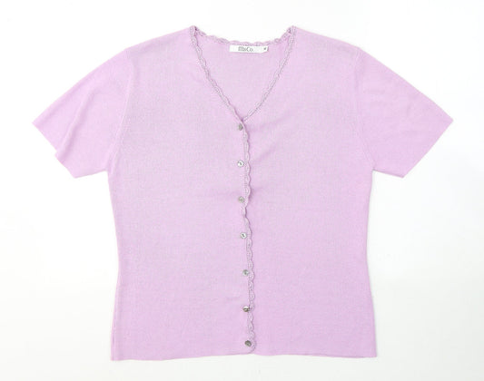 Womens UK Size M M&Co Purple Cardigan Jumper