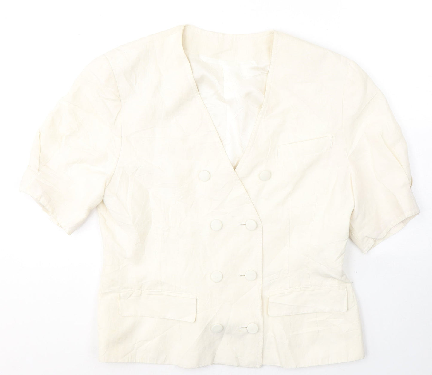 Betty Barclay Womens Ivory  Linen Jacket Blazer Size 14