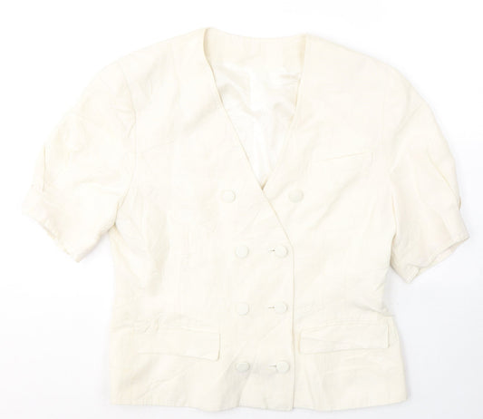 Betty Barclay Womens Ivory  Linen Jacket Blazer Size 14