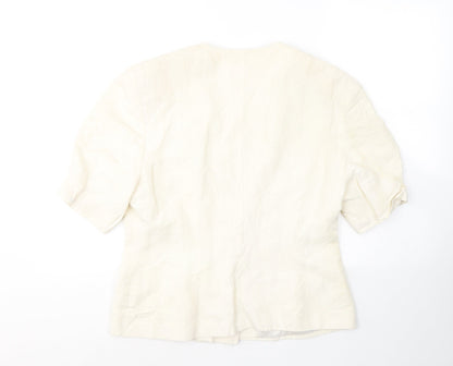 Betty Barclay Womens Ivory  Linen Jacket Blazer Size 14
