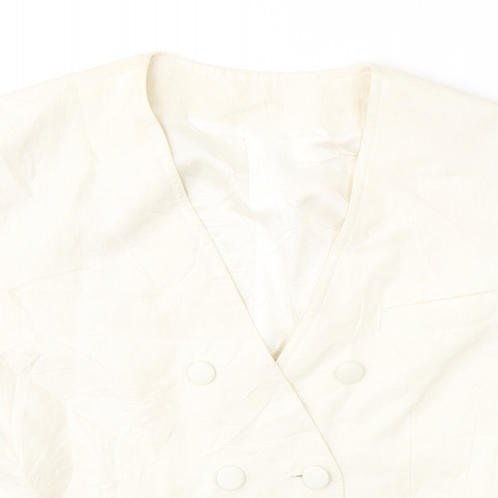 Betty Barclay Womens Ivory  Linen Jacket Blazer Size 14
