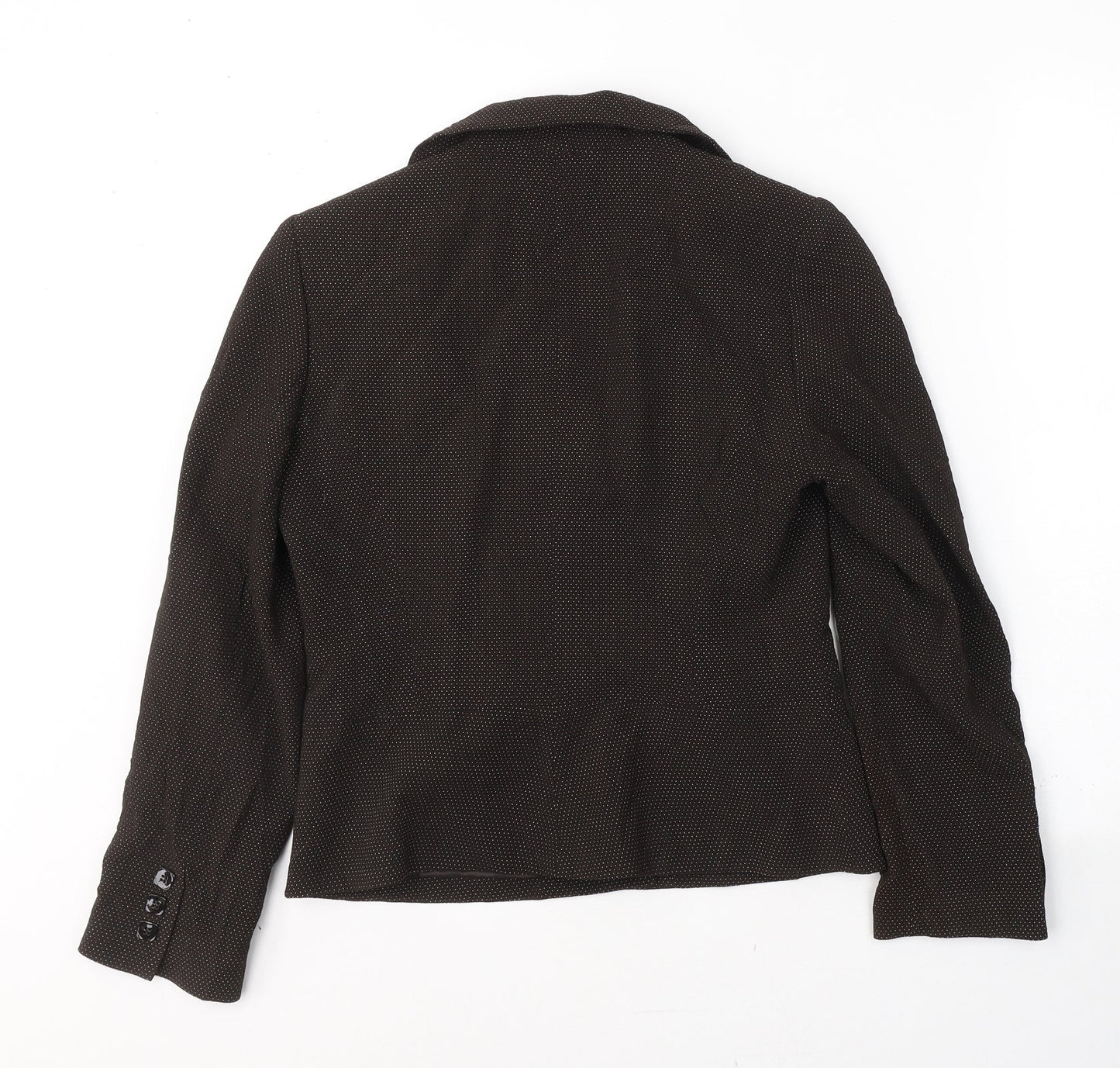 MINUET Womens Brown Polka Dot Wool Jacket Suit Jacket Size 10