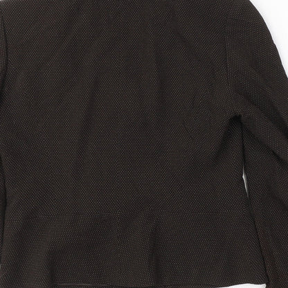 MINUET Womens Brown Polka Dot Wool Jacket Suit Jacket Size 10