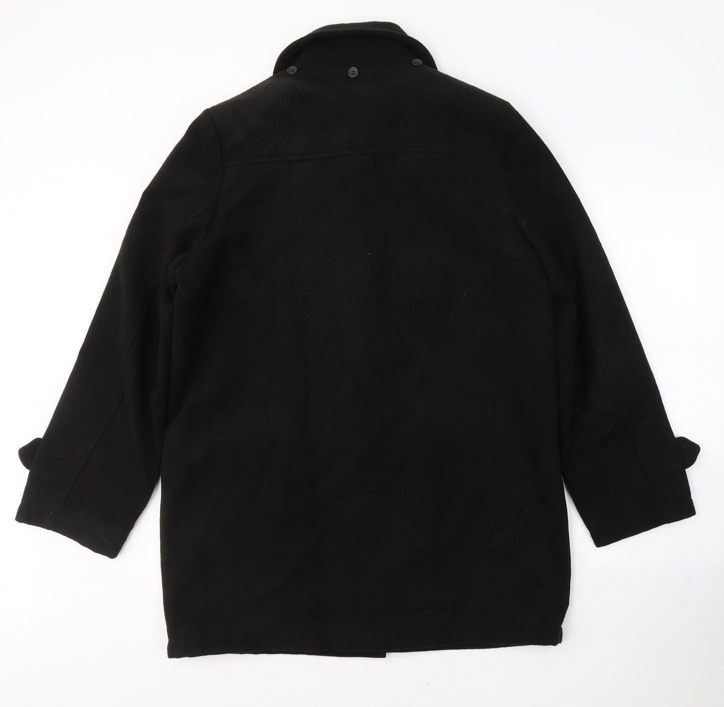 Almond Bay Womens Black   Trench Coat Coat Size 14  Button