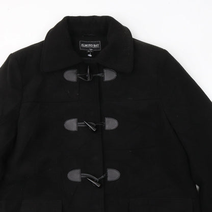 Almond Bay Womens Black   Trench Coat Coat Size 14  Button