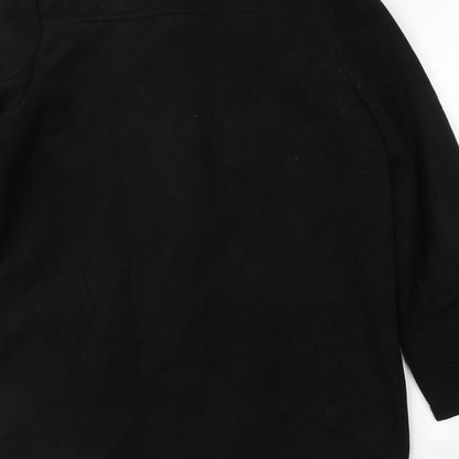 Almond Bay Womens Black   Trench Coat Coat Size 14  Button