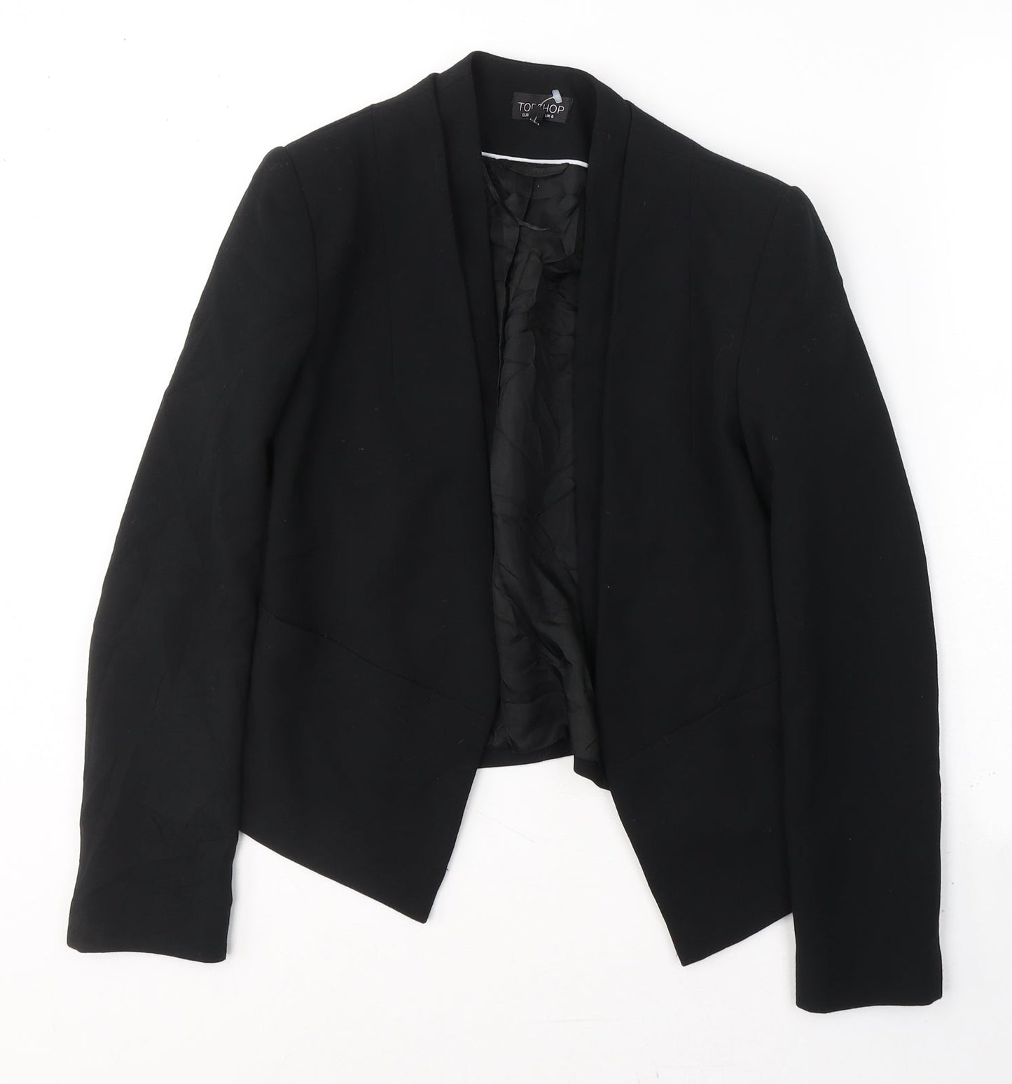 Topshop Womens Black  Polyester Jacket Blazer Size 6   - Open