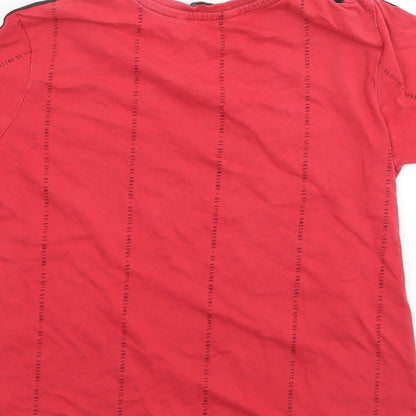 George Boys Red Geometric 100% Cotton Jersey T-Shirt Size 9-10 Years Crew Neck Pullover