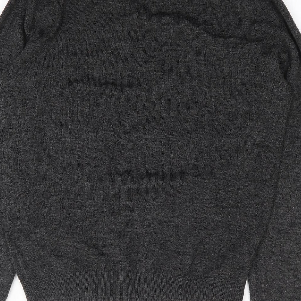 New Look Men Mens Grey Crew Neck  Acrylic Pullover Jumper Size S