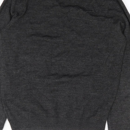 New Look Men Mens Grey Crew Neck  Acrylic Pullover Jumper Size S