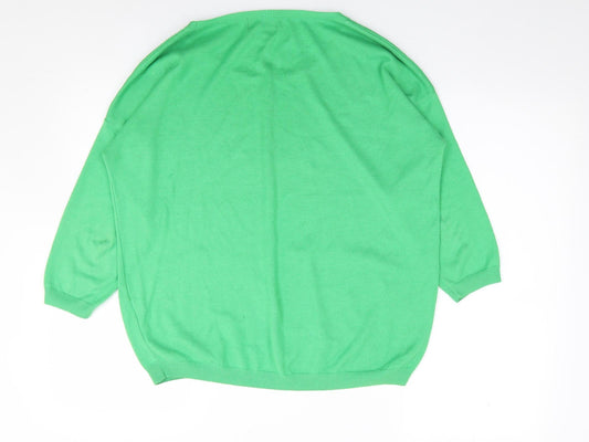 Womens UK Size 10 NEXT Green Pullover Jumper