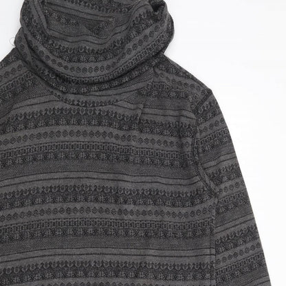 River Island Womens Grey Geometric Polyester Jumper Dress  Size 14  Roll Neck Pullover